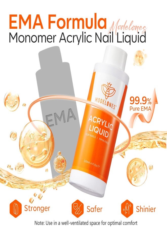 modelones Monomer 4 oz, Upgraded Monomer Acrylic Nail Liquid for Acrylic Powder Nail Extension 3D Carving, MMA-Free Non-Yellowing DIY Home Salon 120ml - Image 2